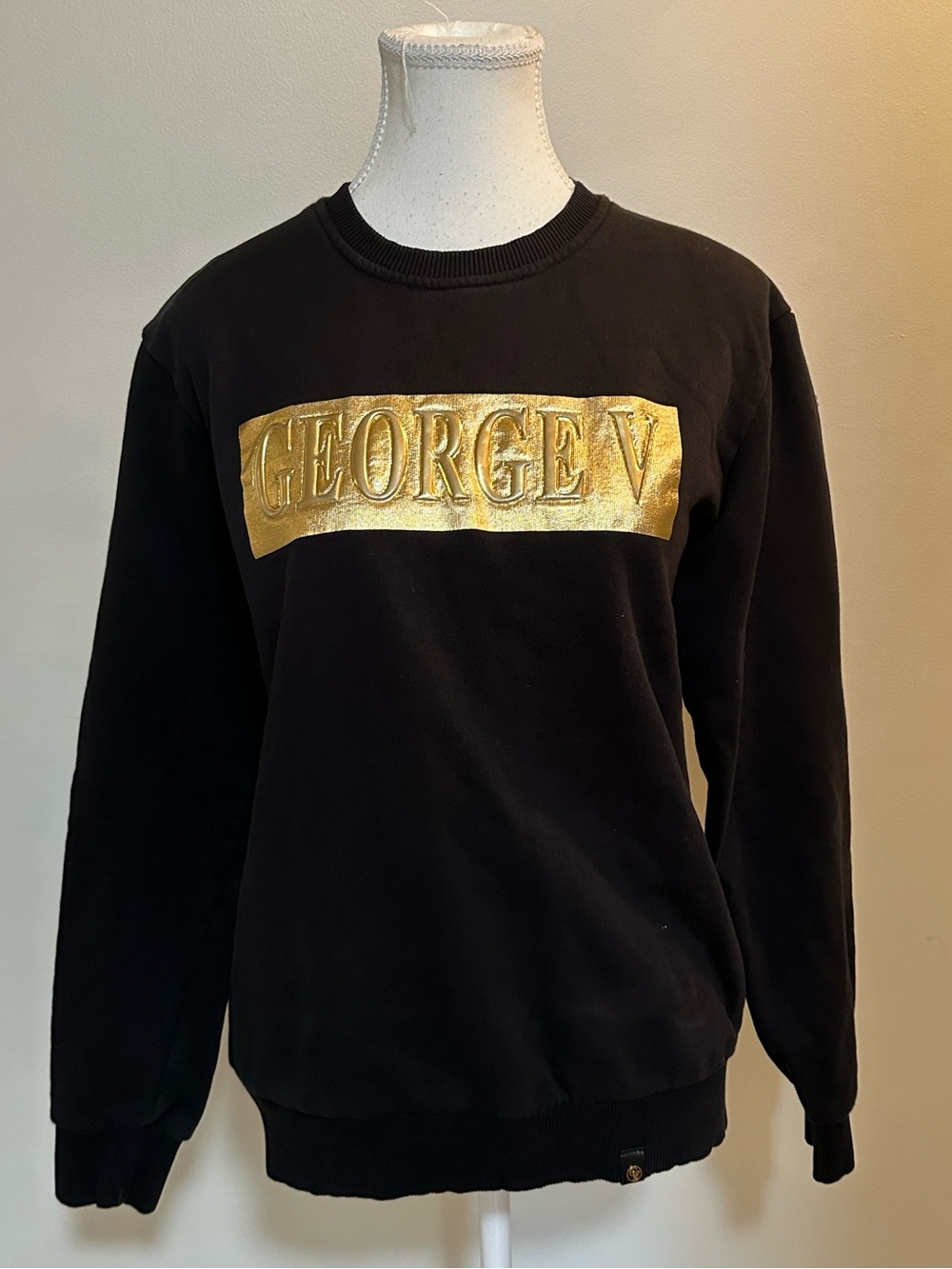 George V Black Sweatshirt with Gold Logo